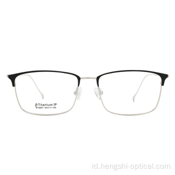 Desain kacamata kacamata setengah pelek beta semi titanium bingkai merek perak optik kacamata tontonan